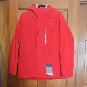 The North Face Fiery Red Hooded Shell Jacket with ThermoBall